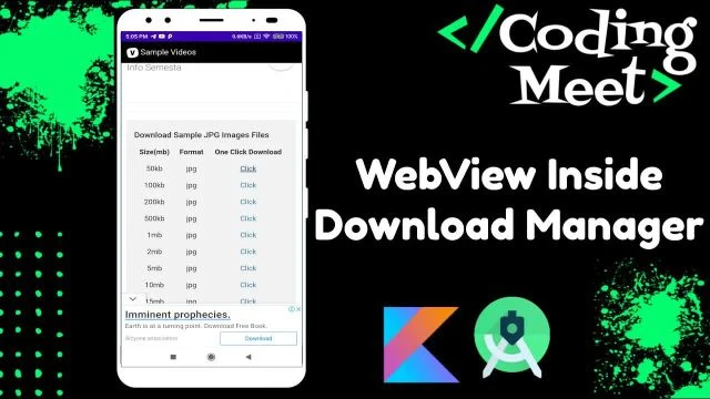 How to Implement WebView Inside Download Manager in Android Studio Using Kotlin