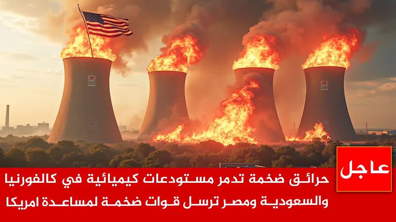 حرائق ضخمة تشتعل في اكبر المستودعات الكيميائية في كالفورنيا ، والسعودية ومصر تتدخل